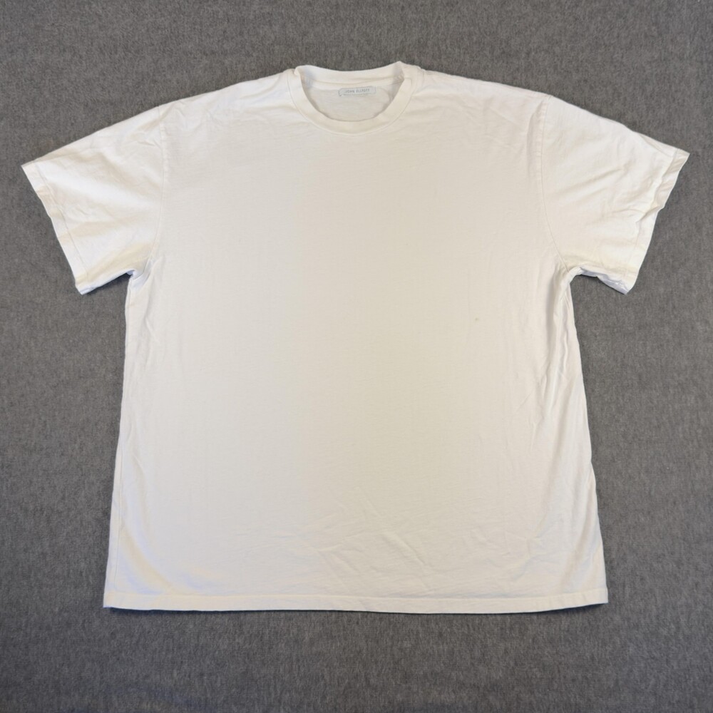 John Elliott Shirt Mens XXL White Cotton Crewneck Tee T-Shirt Made USA Casual